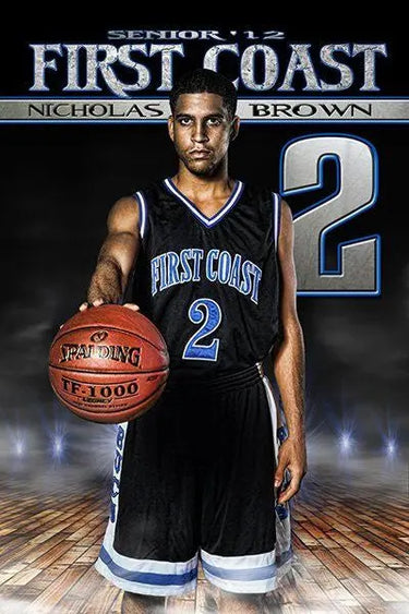 Custom sports banner for basketball senior